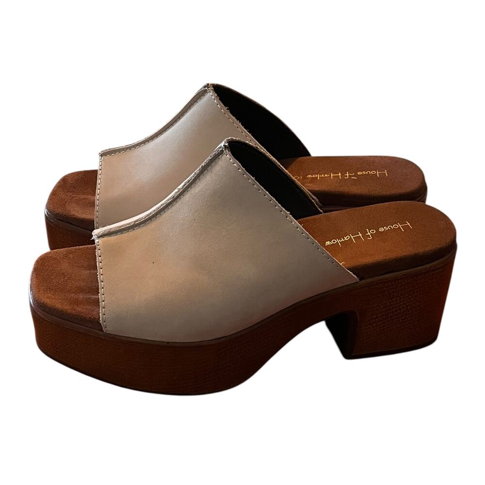 8.5 M House of Harlow 1960 Womens Griffin Platform Sandals Shoes Ivory Chunky